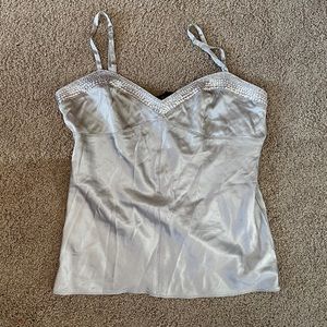 Silver tank top with silver sequins